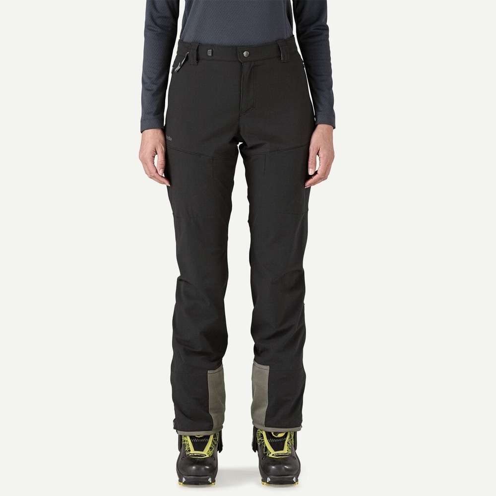 Patagonia Womens Black Softshell Technical Mountaineering Hiking Pants size 8